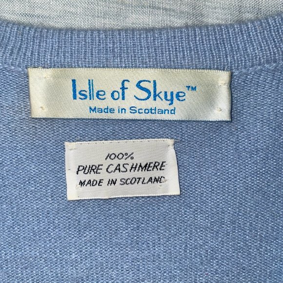 Isle of Skye Scotland Cashmere Cardigan in Light Blue, Size EU 38/US 8 - Picture 6 of 7